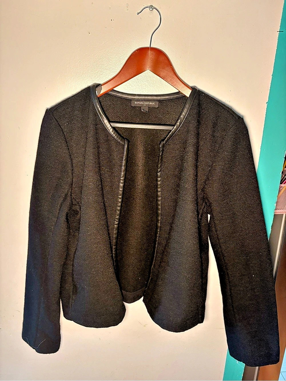 Banana Republic Womens Black Open Front Jacket Size S
